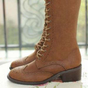vintage lace up knee high boots